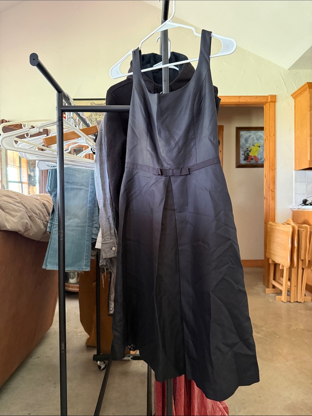 Simple 90’s style Ann Taylor Black Sleeveless Midi Fit-and-Flare Dress